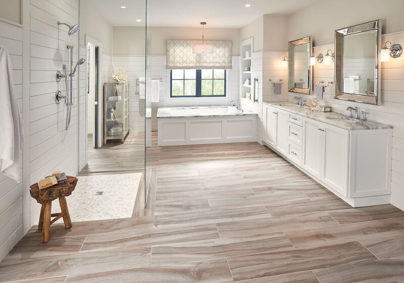 bathroom flooring herringbone