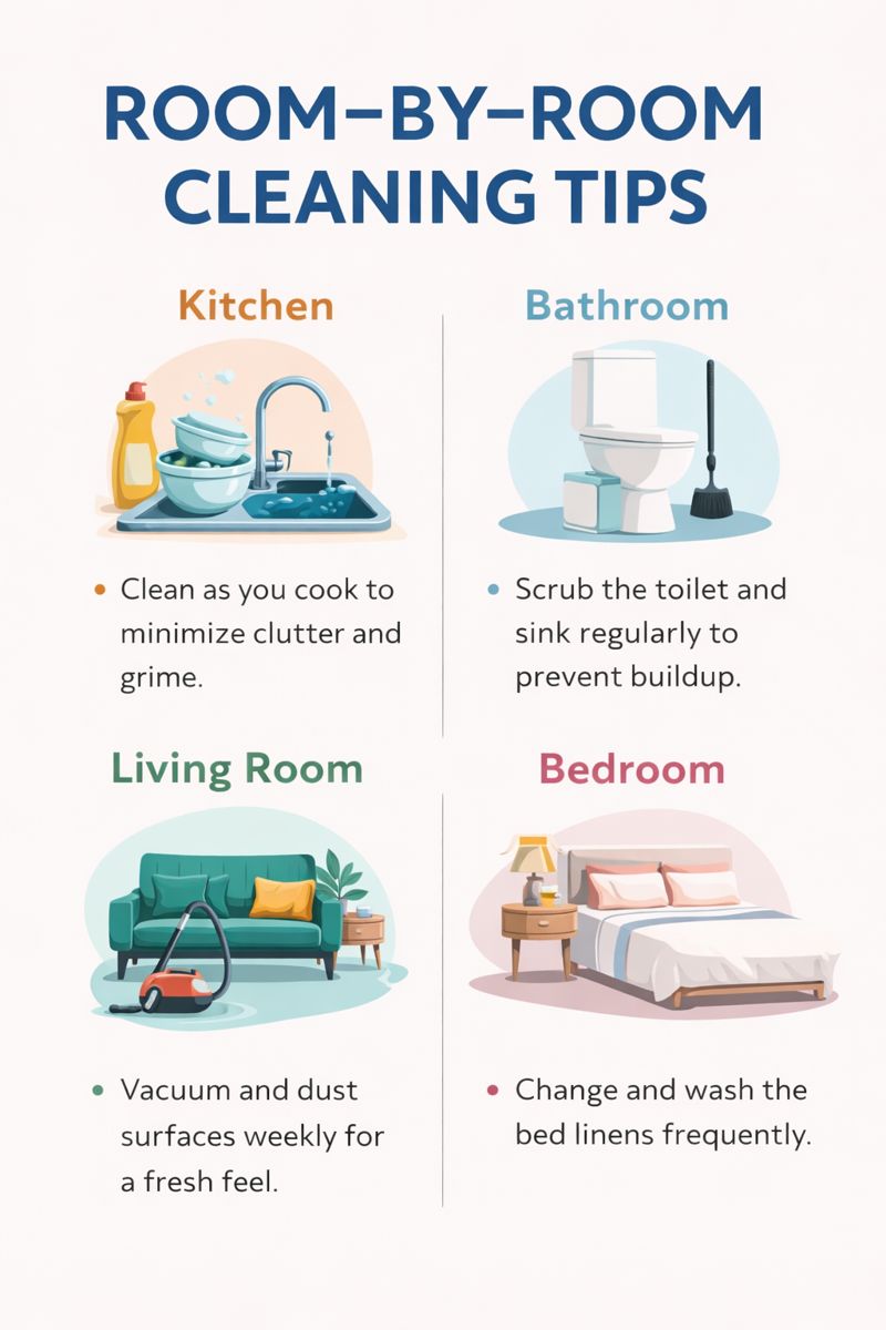 Room-by-Room Cleaning Tips
