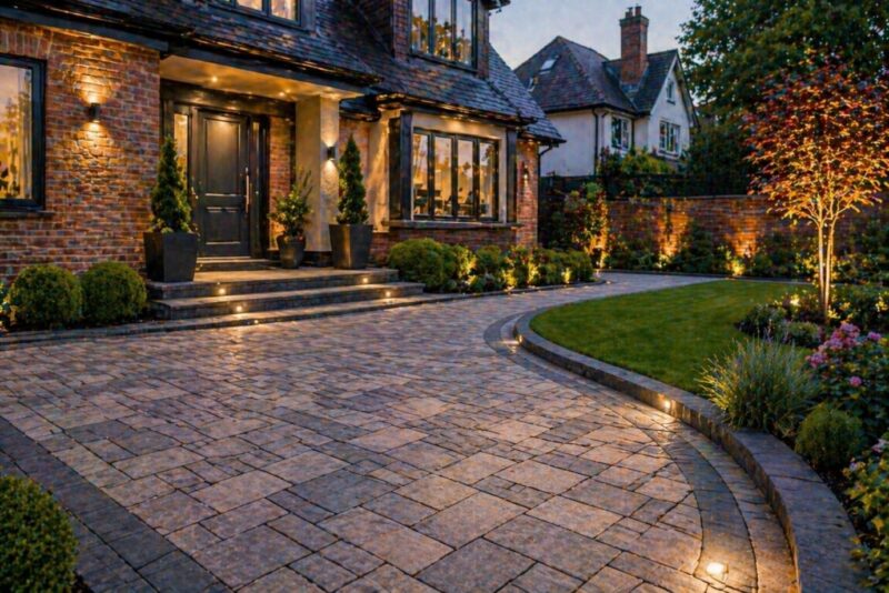 Stunning Exterior with Expertly Designed Paved Surfaces